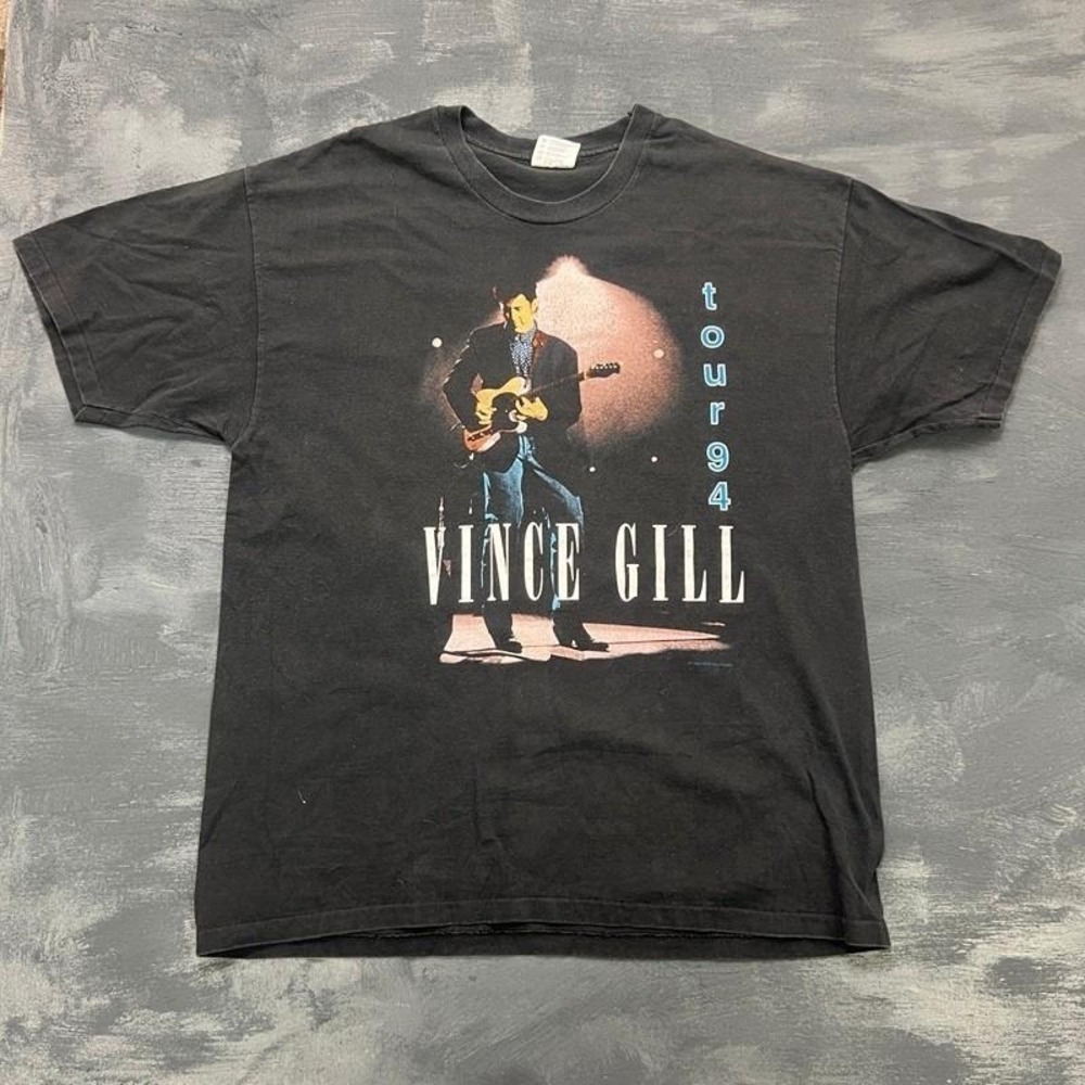 Vintage Vince Gill Shirt Mens XL Black 1994 Tour USA Country